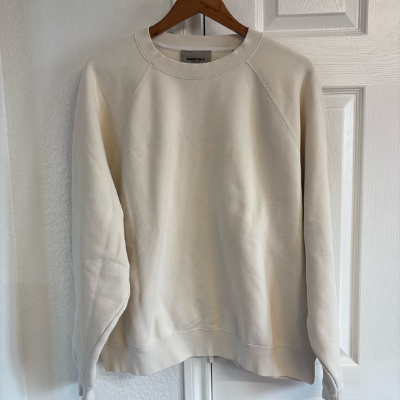 Essentials Fear of God Beige Relaxed Crewneck Sweatshirt Size M - Picture 1 of 4
